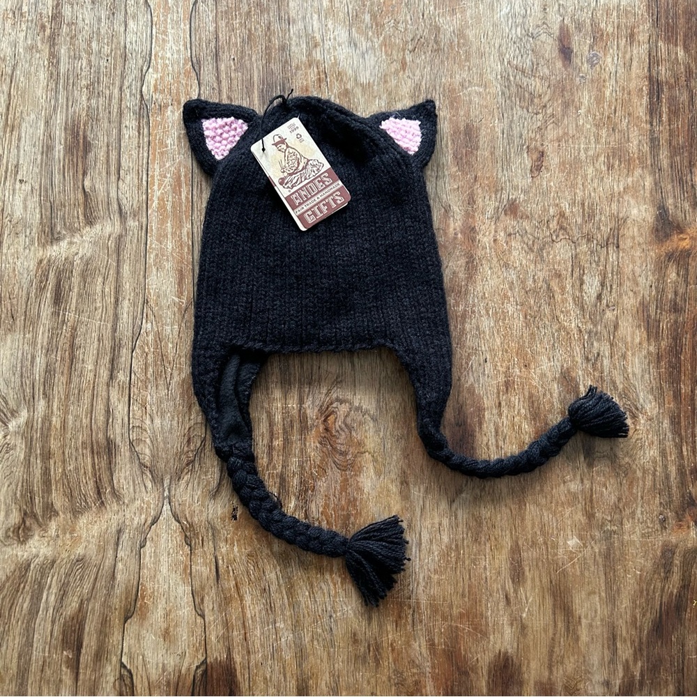Black Cat Ear Knit Hat
